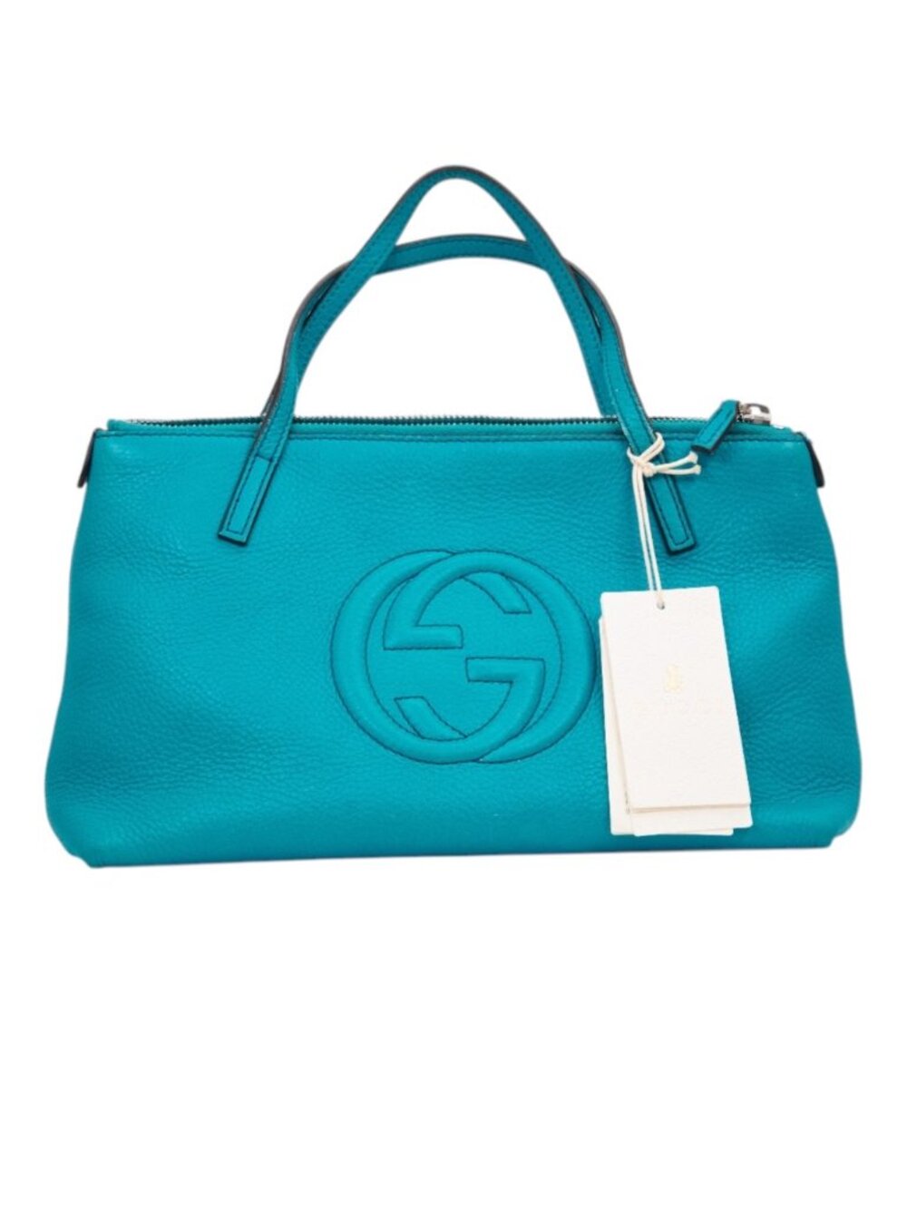 Gucci Soho Mini Tote in Turquoise Blue Leather